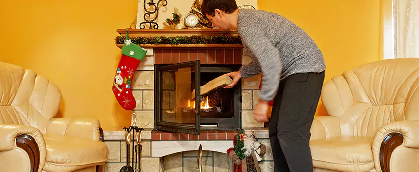 Rusted Metal Fireplace Restoration in Rockwall, Texas